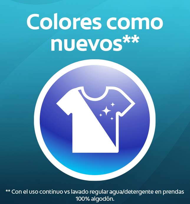 Tecnología que previene la absorción de manchas y que extiende la vida de tu ropa, manteniendo los colores como nuevos 