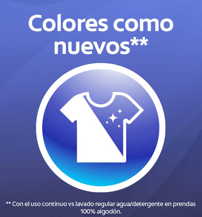 Tecnología que previene la absorción de manchas y que extiende la vida de tu ropa, manteniendo los colores como nuevos 
