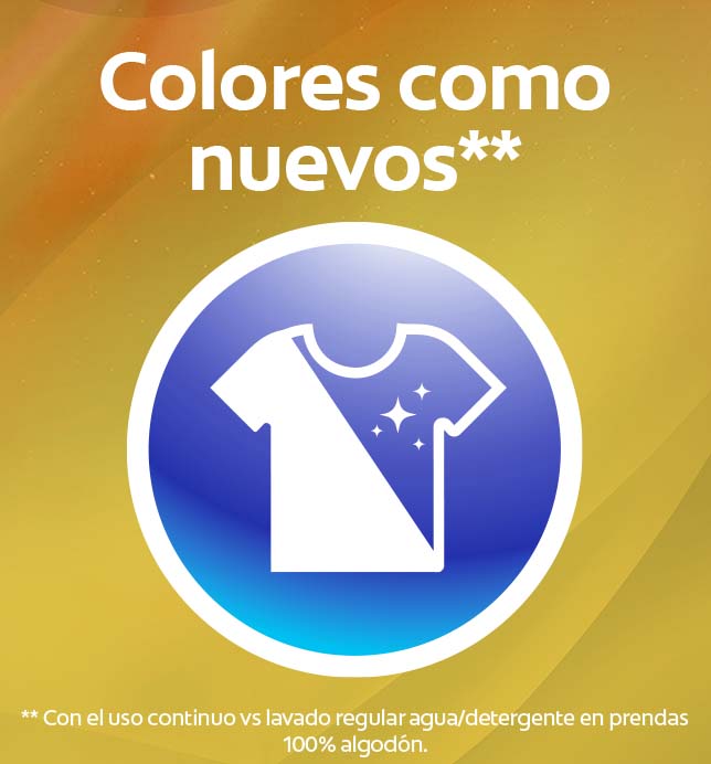 Tecnología que previene la absorción de manchas y que extiende la vida de tu ropa, manteniendo los colores como nuevos 