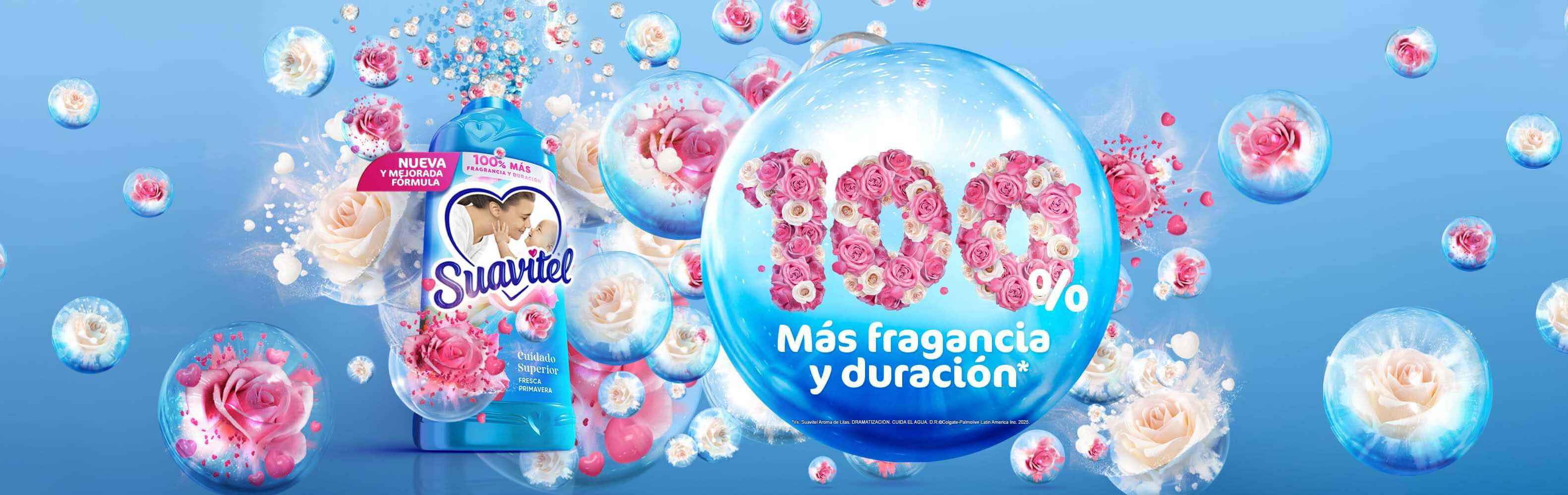 Suavitel 100% más fragancia y duración