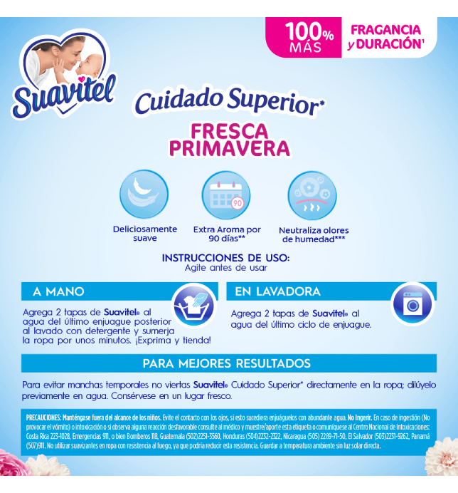 Suavitel - Cuidado Superior - Fresca Primavera | Instrucciones de uso 