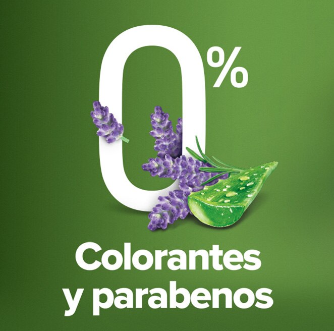 Suavizante de telas Natural Essentials lavanda y aloe. 0% Colorantes y parabenos. Botella y tapa 100% reciclables.